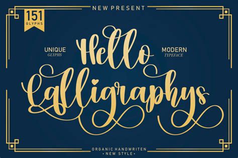 Hello Calligraphys • Best Fonts And Graphics • Hbfonts Upper And