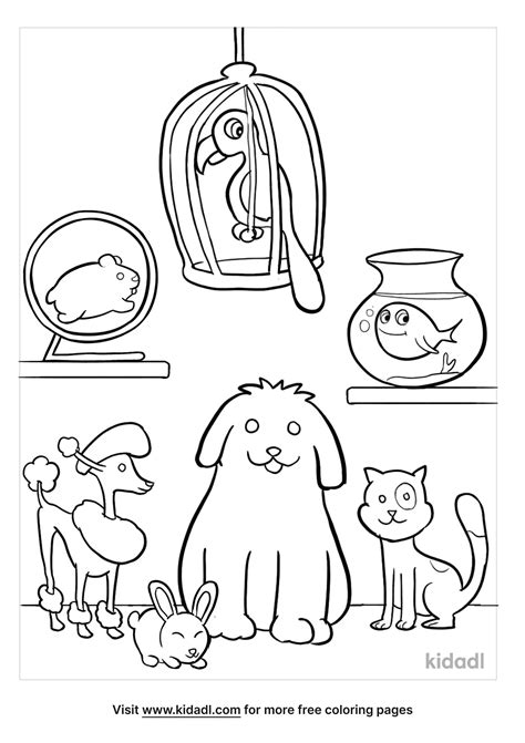 Free Variety Of Pets Coloring Page Coloring Page Printables Kidadl
