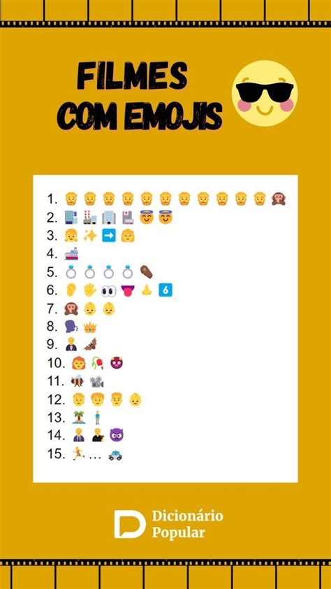 nomes de filmes com emoji para você tentar acertar com resposta DPopular