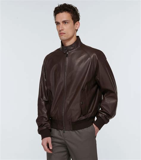 Ralph Lauren Purple Label Torrence Barracuda Leather Jacket In Brown