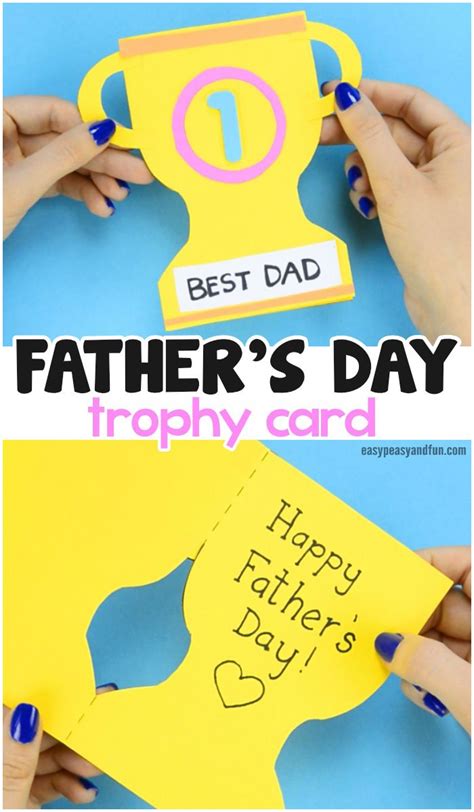 Father S Day Trophy Card With Printable Trophy Template Diy Father