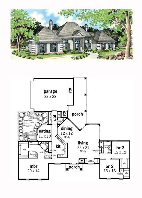 16 Best Courtyard House Plans Images On Pinterest Country Home Plans