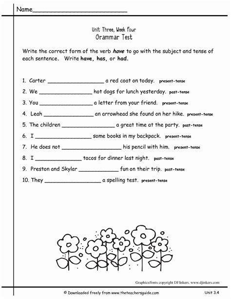 2nd Grade Grammar Printable Worksheets Lexias Blog