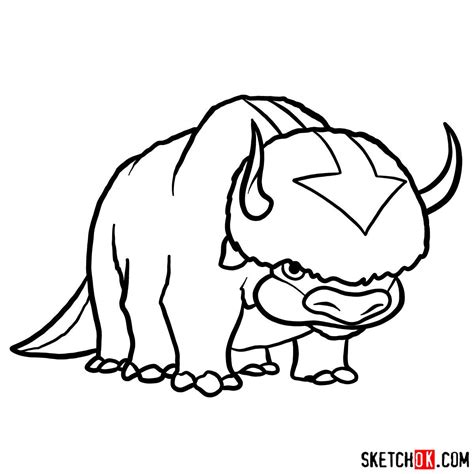 How To Draw Appa A Bison From Avatar Sketchok Drawings