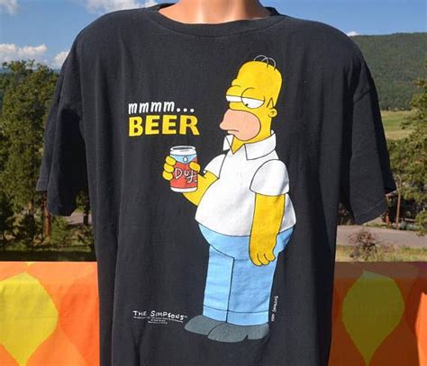 Vintage 90s T Shirt Homer Simpson Mmmm Beer Simpsons Cartoon Etsy