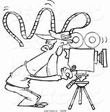 Camera Coloring Film Cartoon Outline Man Vector Crazy Movie Leishman Ron Template sketch template