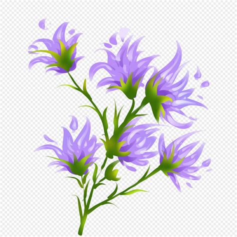 Flores Moradas De Dibujos Animados PNG Imágenes Gratis Lovepik
