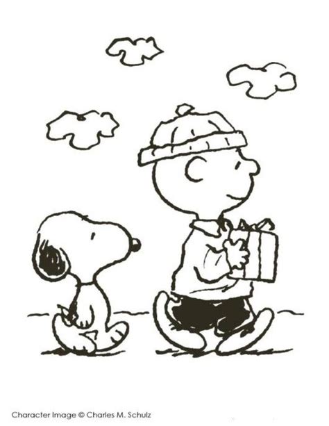 Charlie Brown And Snoopy Christmas Coloring Page Cartoon Cartoon