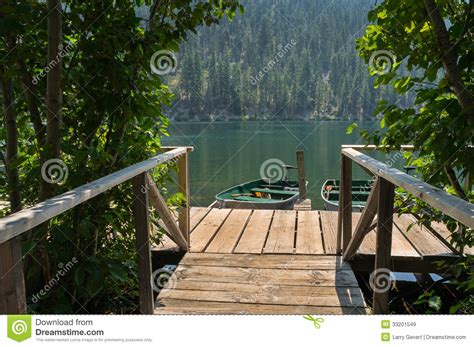 Boat Dock At A Lake In The Woods Stock Image Image Of Forest Nature
