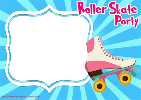 Awesome Free Printable Roller Skating Invitation Templates Roller