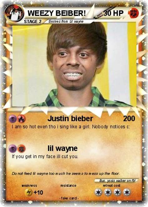 Pokémon Weezy Beiber Justin Bieber My Pokemon Card