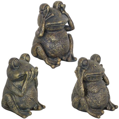 Buy Sunnydaze Wise Frogs Statues Hear No Evil See No Evil Speak