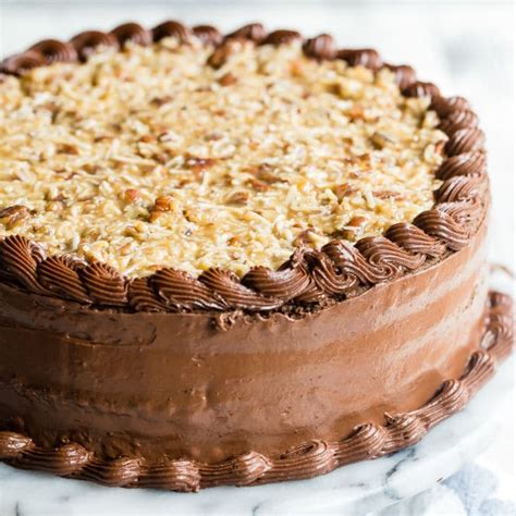German chocolate cake, traditionally made with sweet baking chocolate, is. German Chocolate Cake | Culinary Hill