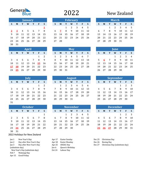 Majestic New Zealand Calendar 2022 November 2022 Calendar