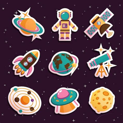 Space Icons Collection Premium Vector