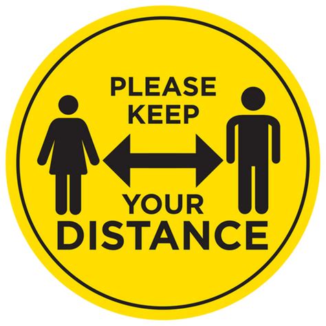 Please Keep Distance Floor Graphic Internal Use