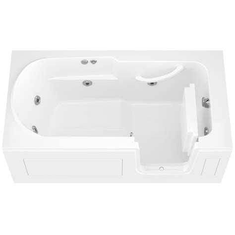 Jetted tub elevation for basement installation. Universal Tubs HD Series 60 in. Right Drain Step-In Walk ...