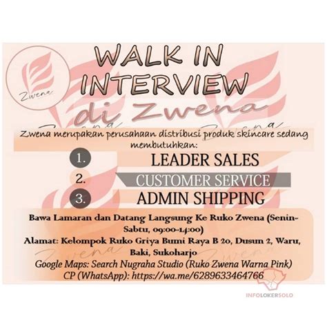 Info loker supir pribadi yang selalu update. Lowongan Kerja Team Officer Zwena di Solo - INFO LOKER SOLO