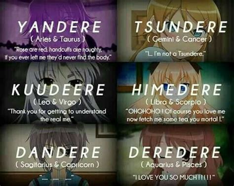 Anime Zodiacs ~ ~ Anime Zodiac Anime Horoscope Tsundere