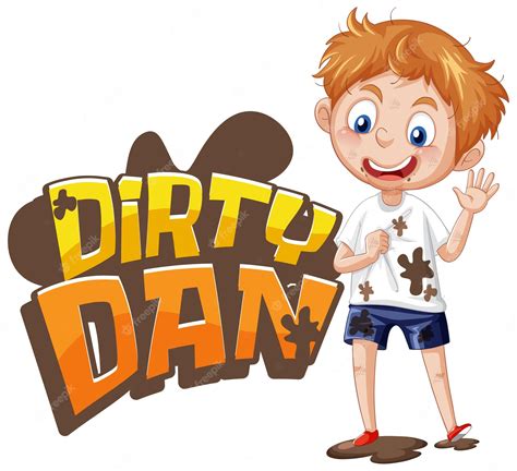 Premium Vector Dirty Dan Logo Text Design With Dirty Boy