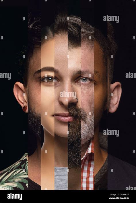 Human Face Made From Different Portrait Of Men And Women Of Diverse Age