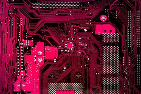 Electronic Circuit Boards Red Computer Motherboardtexture And