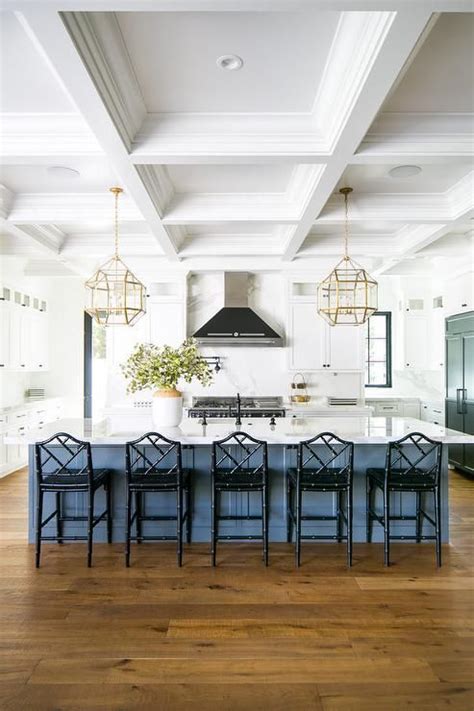 Kitchen coffered ceiling giving your kitchen a much larger feel and cleaner appearance. A white coffered ceiling holds Suzanne Kasler Morris ...