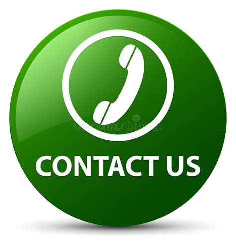 Contact Us Phone Icon Green Round Button Stock Illustration