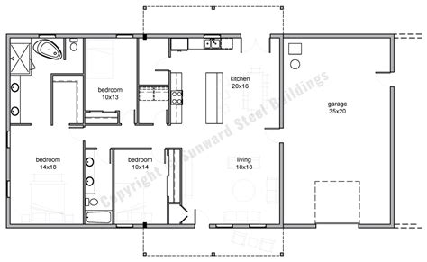 Barndominium Floor Plans 1 2 Or 3 Bedroom Barn Home Plans