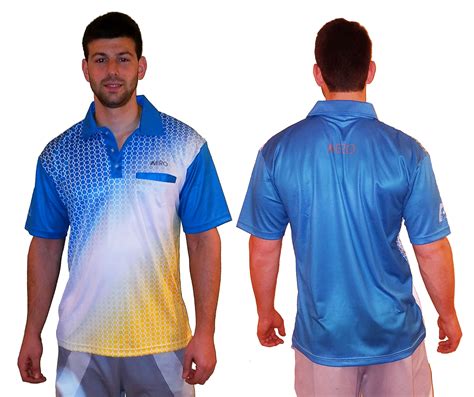 New Tournament Lawn Bowls Shirt From Aero Blue And Yellow Other Color