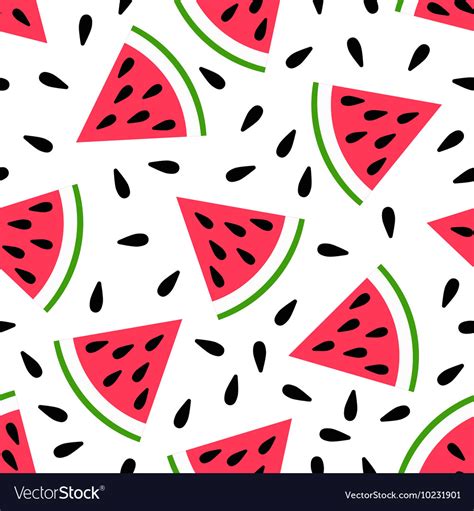 Cute Seamless Watermelon Pattern Royalty Free Vector Image