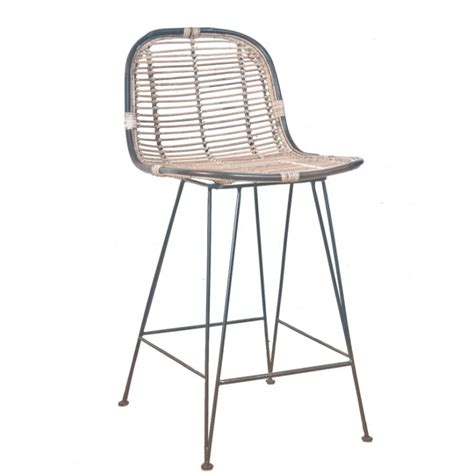 Made from aluminum and plastic rattan, this patio bar stool will fit perfectly in both indoor and outdoor locations. Rattan Kitchen Bar Stools