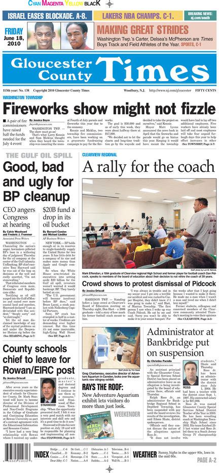 Today's Gloucester County Times front page: June 18, 2010 - nj.com