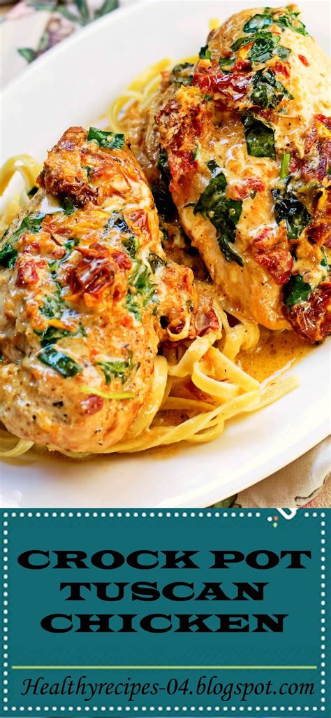 Cook on low for 4 to 5 hours or high for 2 to 3 hours, until the chicken is done. HEALTHY RECIPES-CROCK POT TUSCAN CHICKEN | Healthyrecipes-04