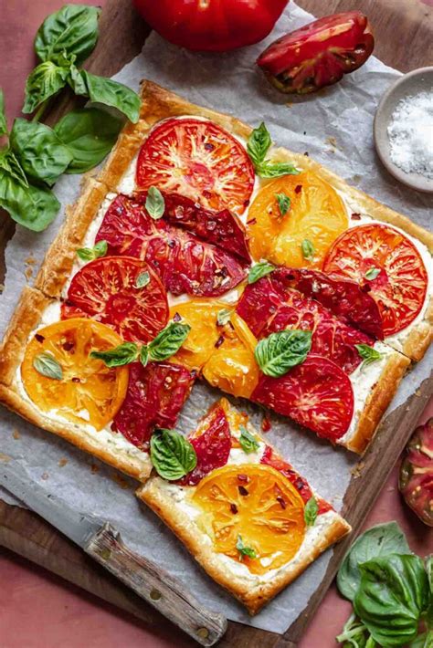 Puff Pastry Tomato Tart With Ricotta And Feta Cheese The Cozy Plum