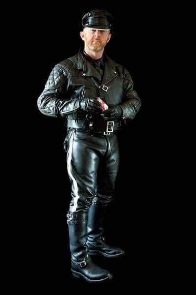 Leather Cops Tight Leather Pants Leather Leather Motorcycle Pants