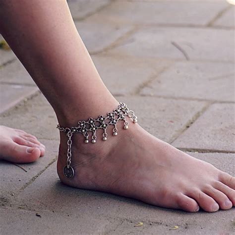 1 Pc Boho Vintage Silver Ankle Bracelet Foot Jewelry Anklet For Women