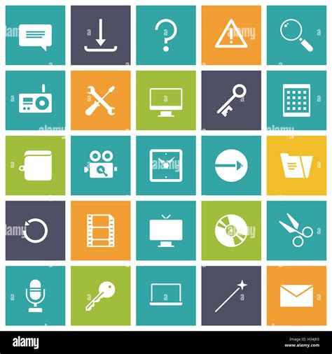 Flat Design Icons For User Interface Stock Photo Alamy