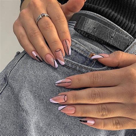 Frensh Nails Edgy Nails Classy Acrylic Nails Chic Nails Long