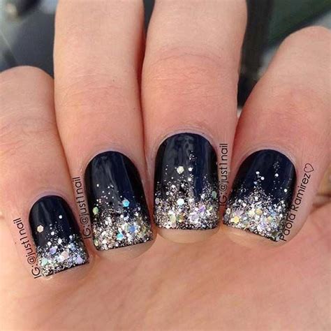 37 Black Glitter Nails Designs That You Can Make Eazy Glam