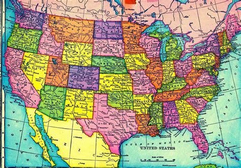 United States Of America Map Colors Usa United States Map State