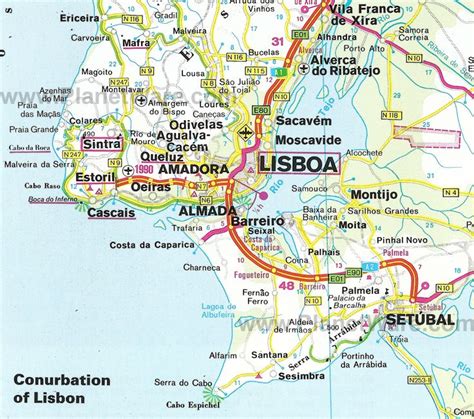 Lisbon Portugal Map Conurbation Of Lisbon Map Lisbon Map Portugal
