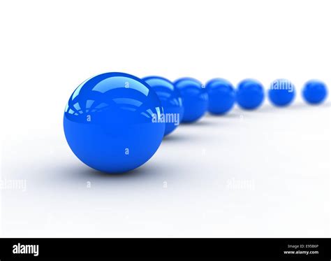 3d Blue Spheres On White Background Stock Photo Alamy