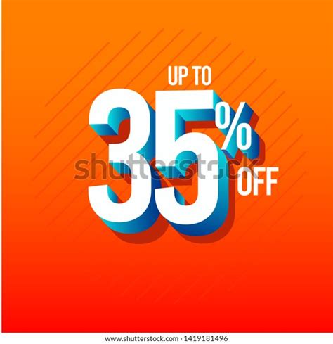 Discount 35 Off Label Vector Template Stock Vector Royalty Free