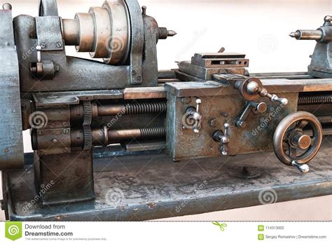 Vintage Lathe In The Workshop Stock Photo Image Of Machine Metal