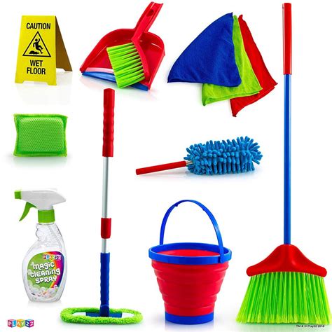 Kids Cleaning Set 12 Piece Toy Cleaning Set Includes Broom Mop