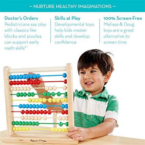 Melissa And Doug Abacus Classic Wooden Educational Counting Toy With