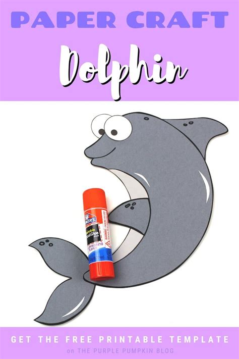 Cute Paper Dolphin Craft With Free Printable Template