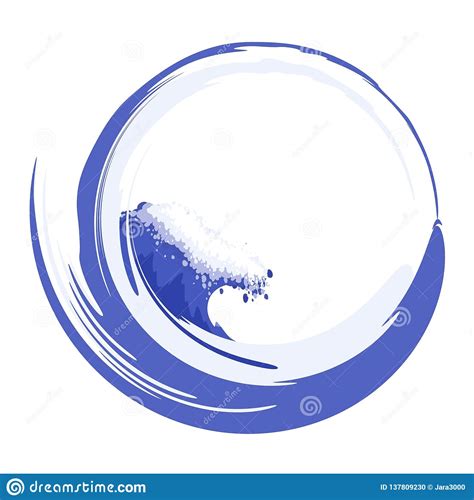 Water Circle With Sea Wave Vector Image Stock Vector Illustration Of