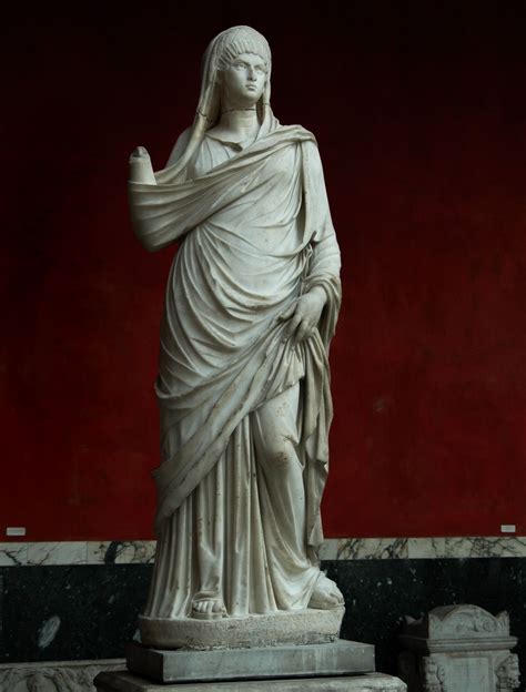 Statue Of A Roman Woman White Marble Early 2nd Century